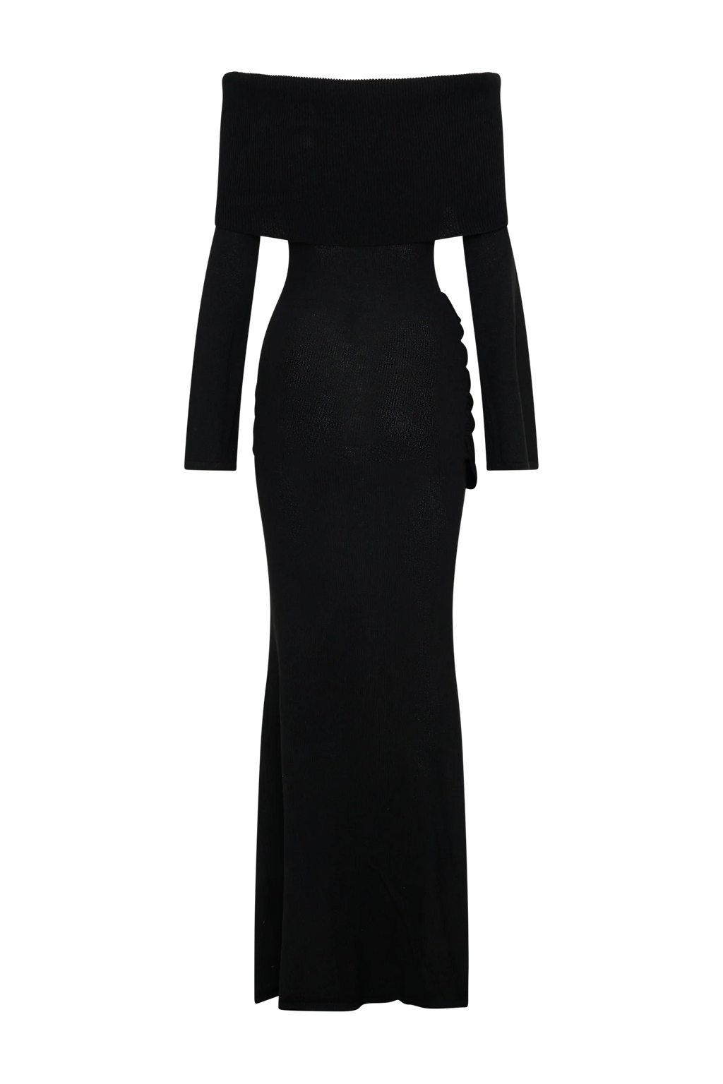 Cameron Off Shoulder Tie Maxi Dress - Black