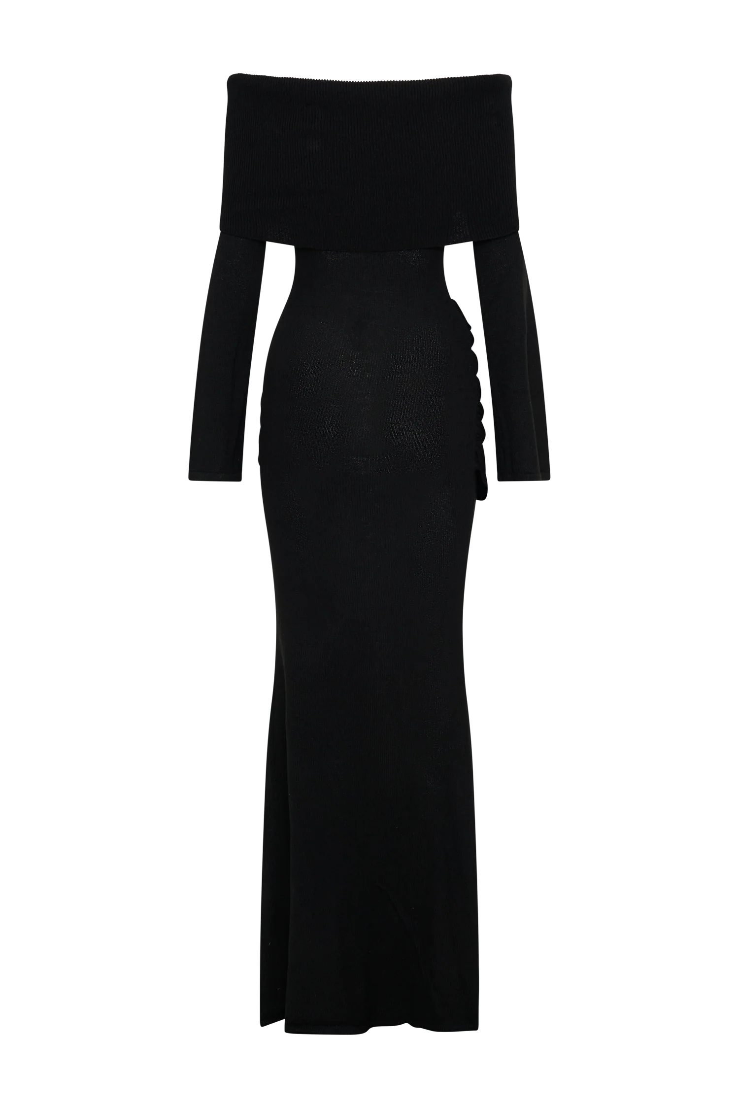 Cameron Off Shoulder Tie Maxi Dress - Black