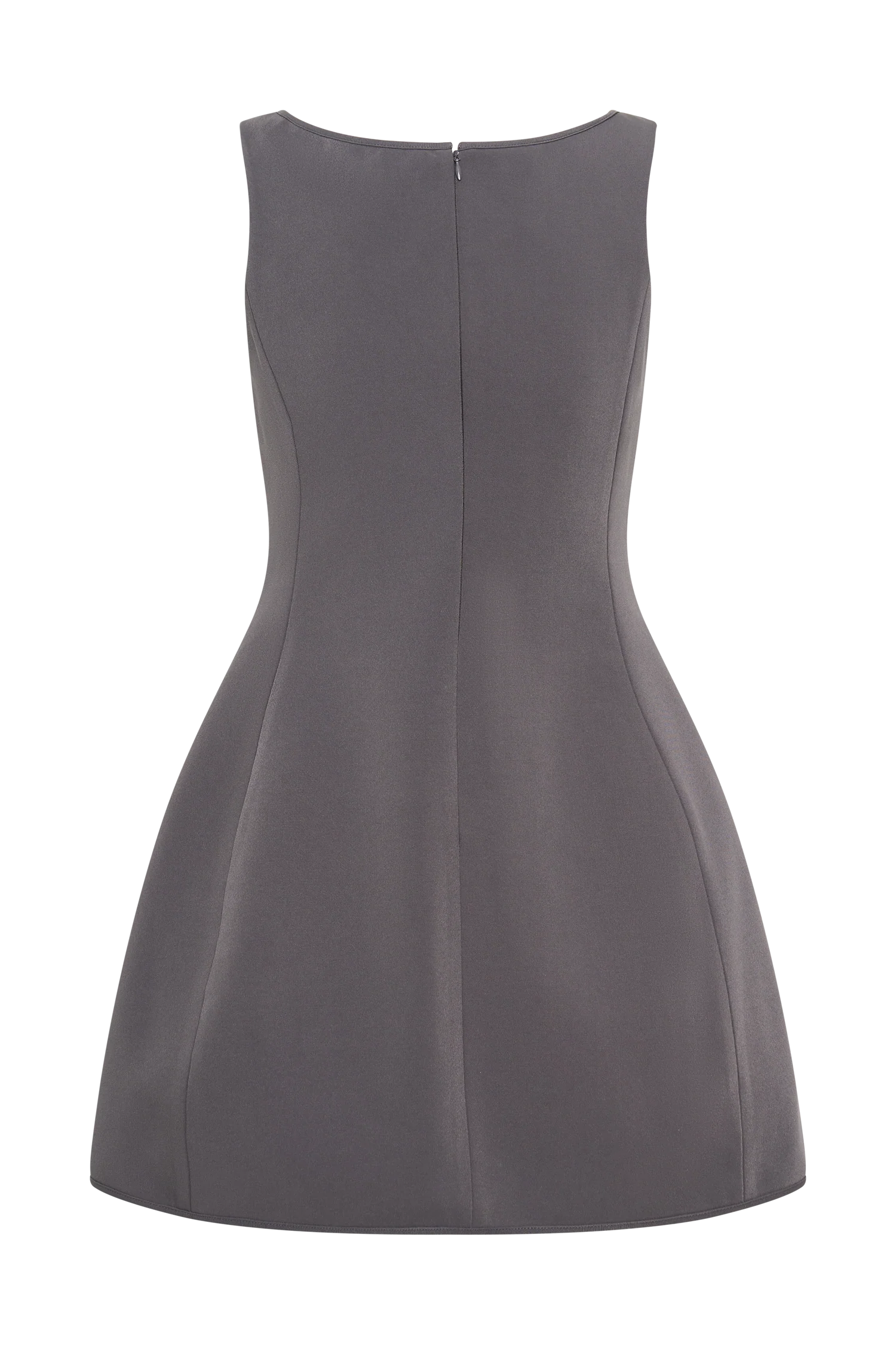 Evanna Sleeveless Suiting Mini Dress - Charcoal Grey