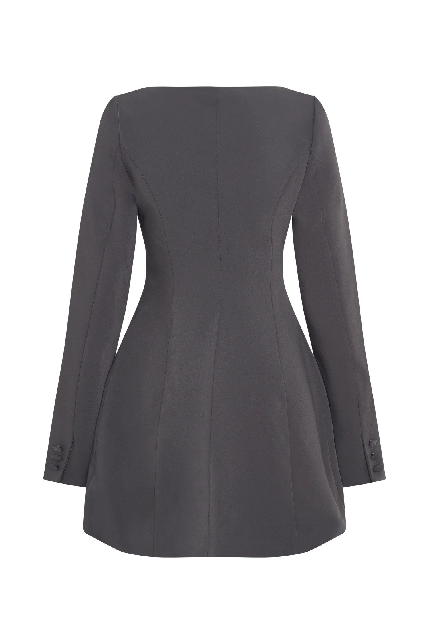 Jolie Boat Neck Suiting Mini Dress - Charcoal Grey