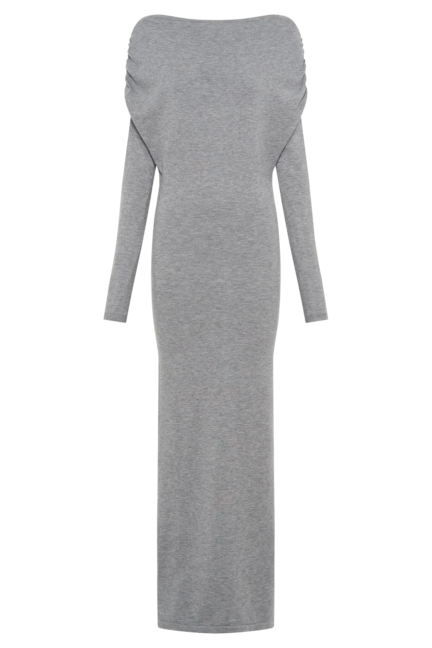 Jessie Cowl Neck Knit Midi Dress - Charcoal Marle