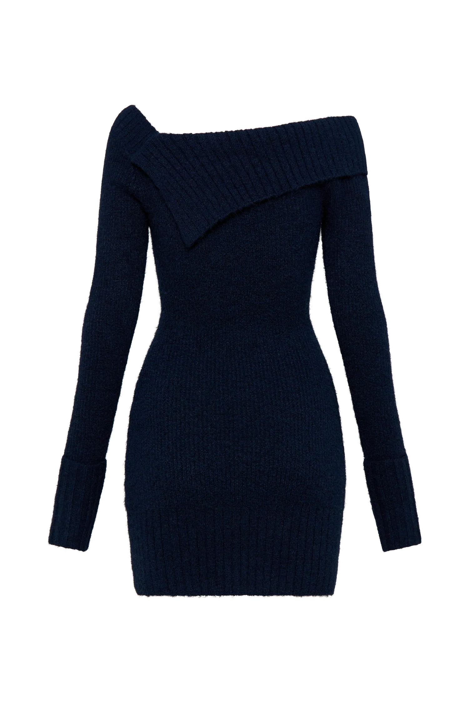 Stephanie Asymmetric Knit Mini Dress - Dark Navy