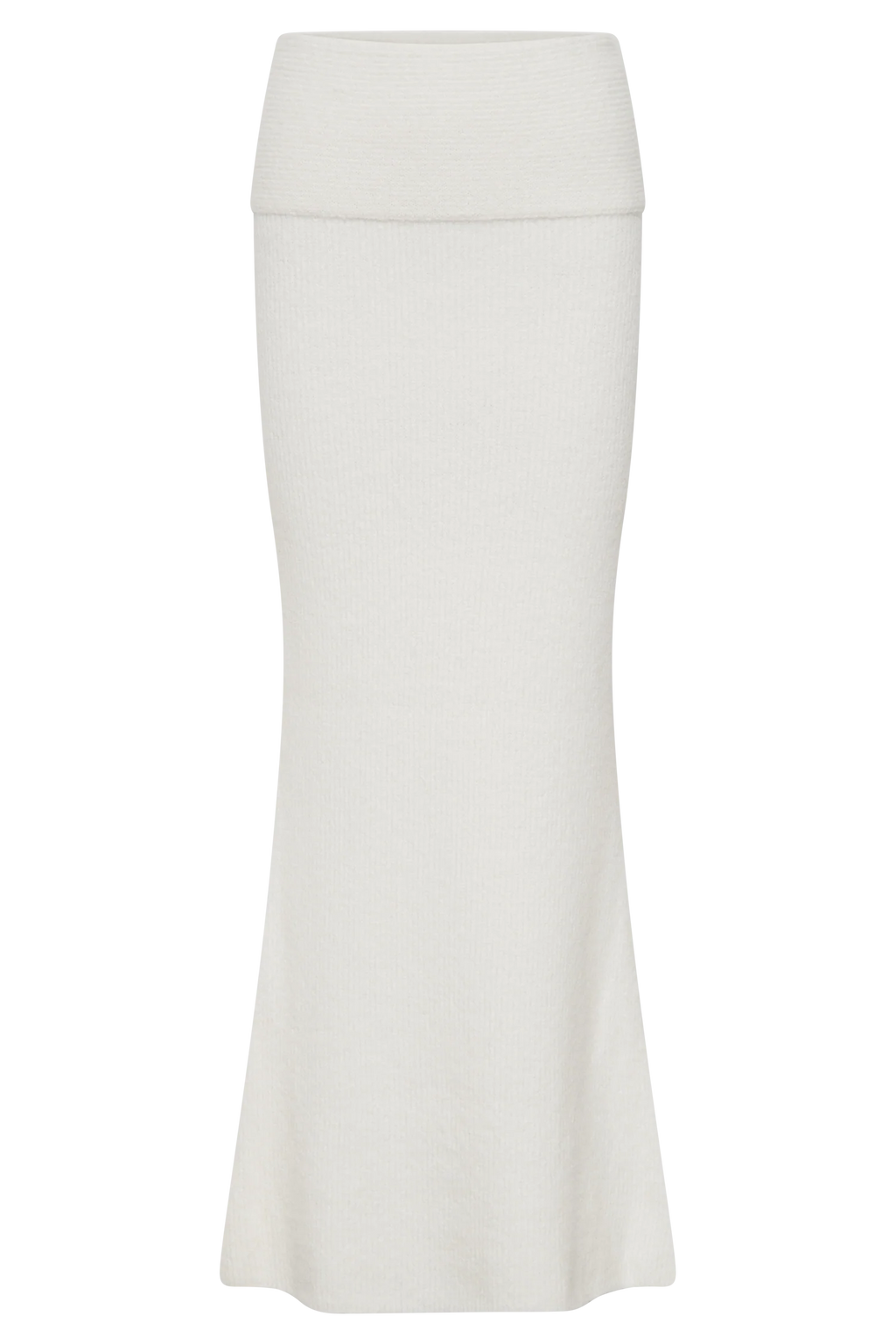 Charlotte Knit Maxi Skirt With Overlay - Ivory
