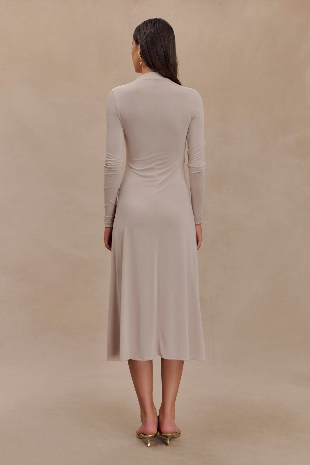 Anders Peached Jersey Midi Dress - Taupe