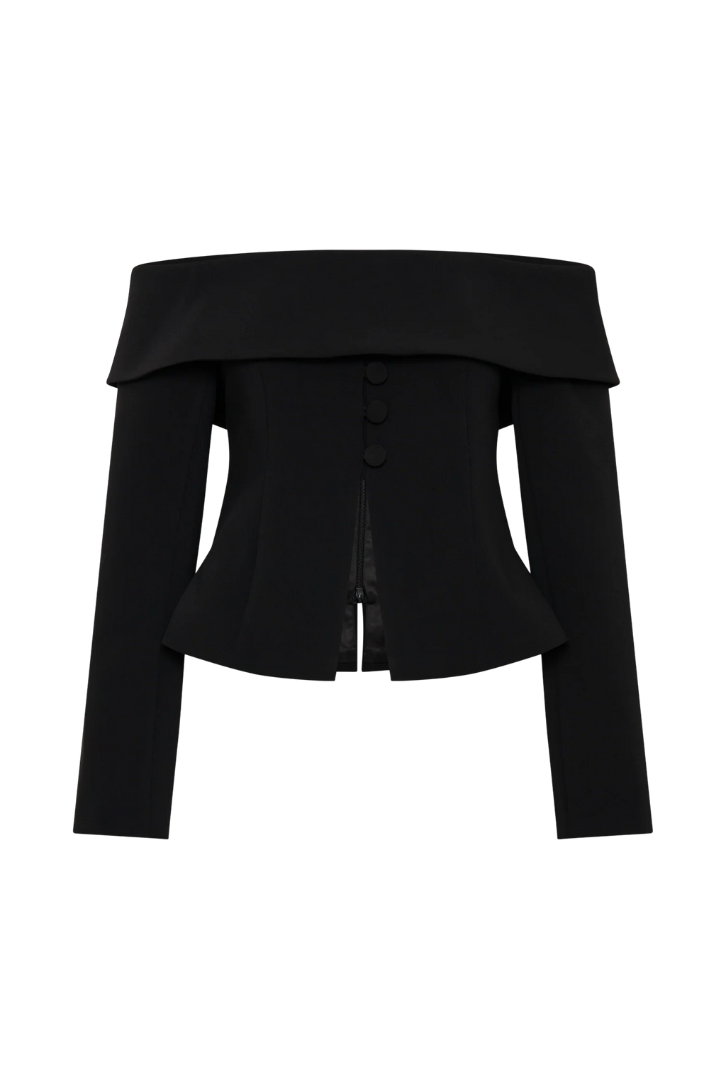 Celene Off Shoulder Jacket - Black