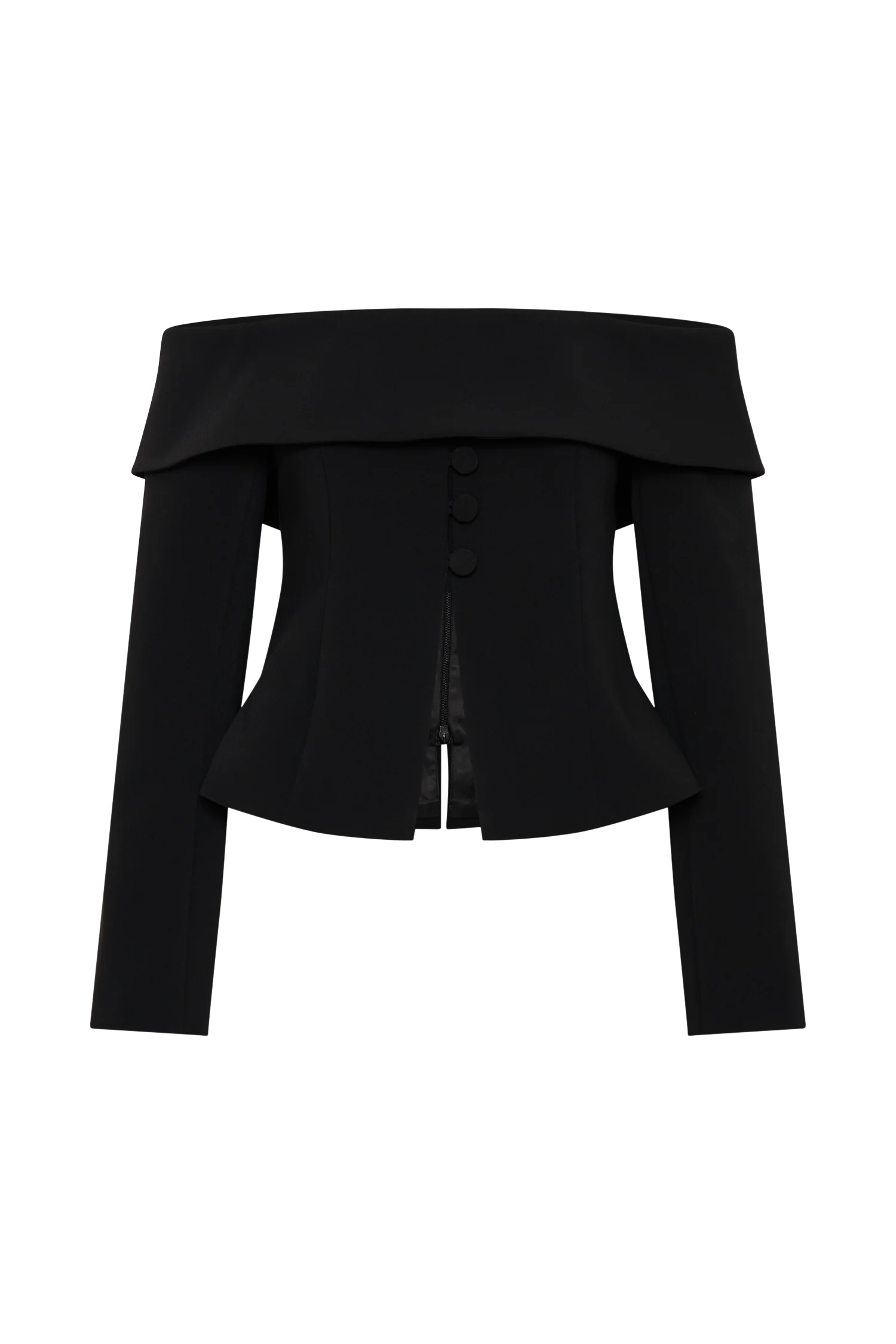 Celene Off Shoulder Jacket - Black