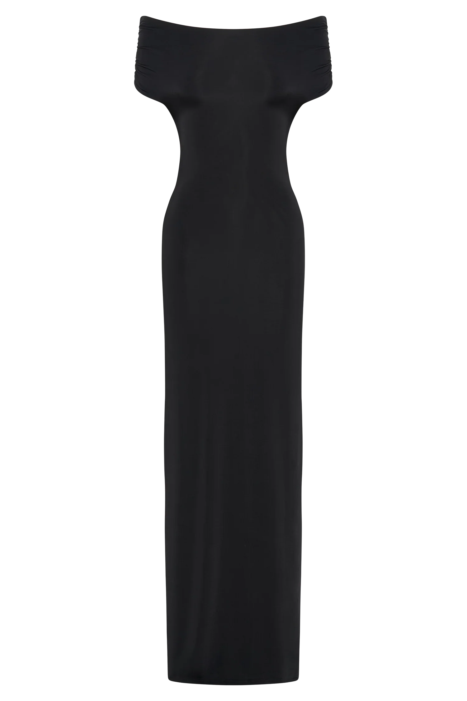 Imogen Off Shoulder Slinky Maxi Dress - Black