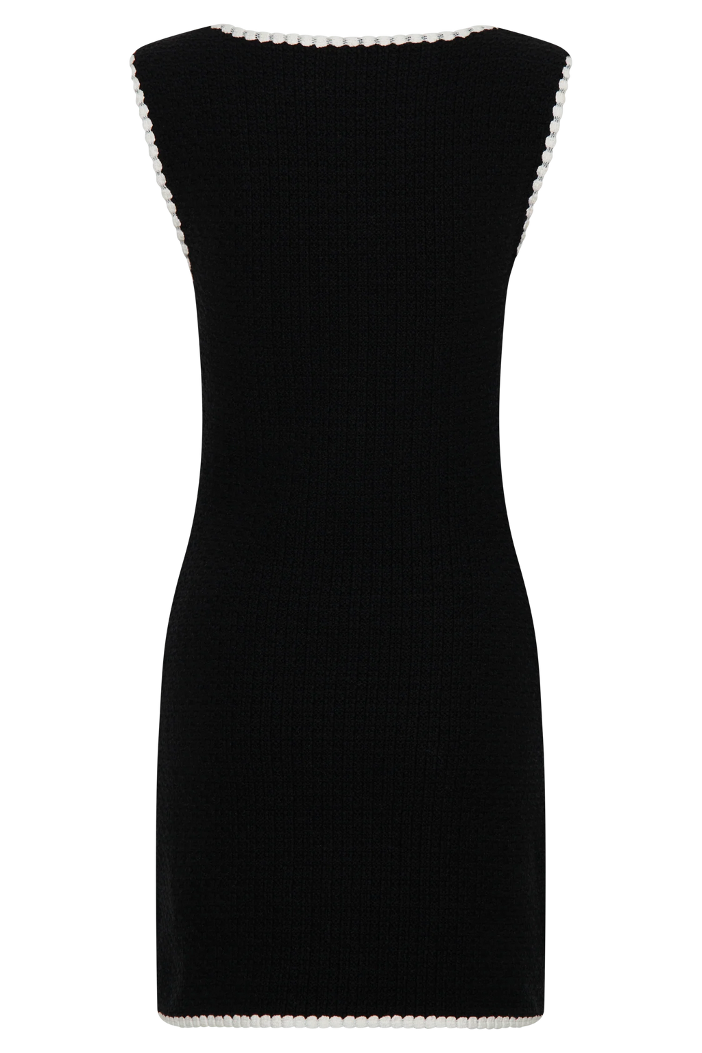 Mia Contrast Knit Mini Dress - Black/White