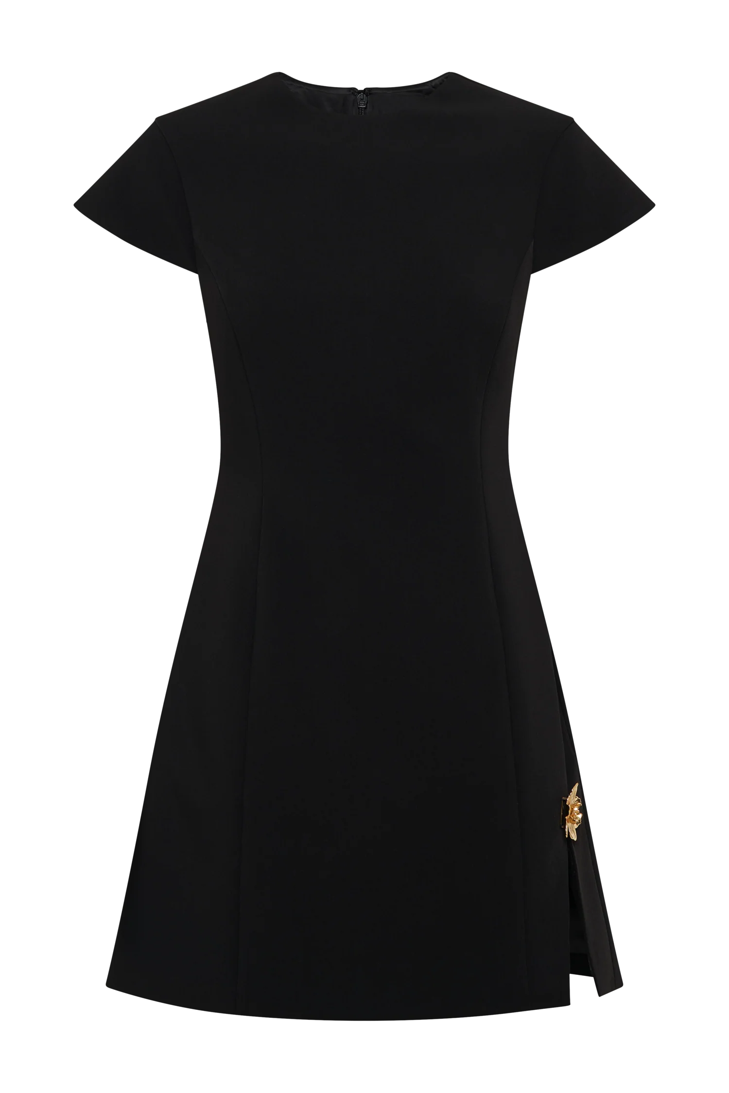 Remi Suiting Mini Dress With Floral Hardware - Black