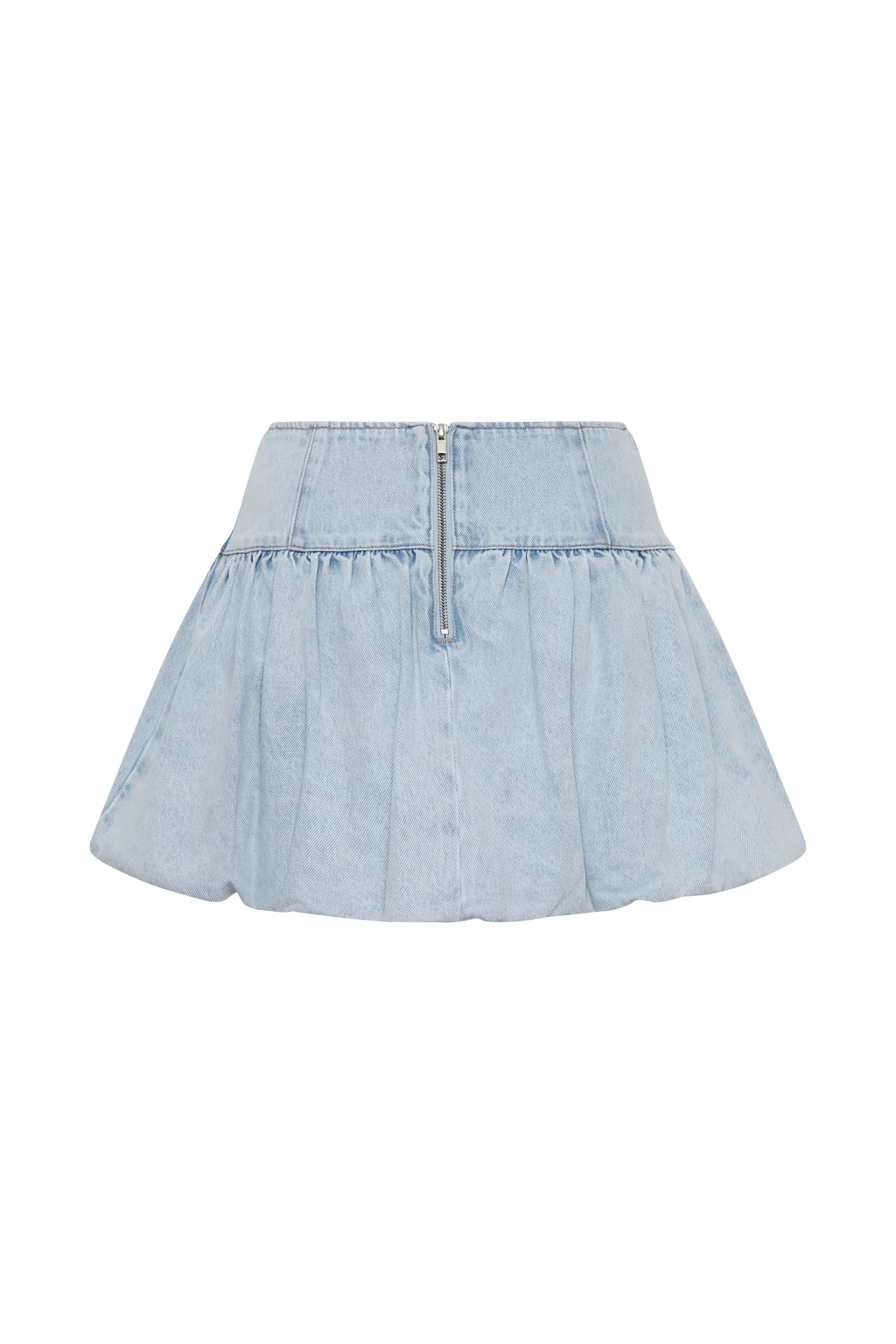 Genia Denim Bubble Mini Skirt - Light Blue