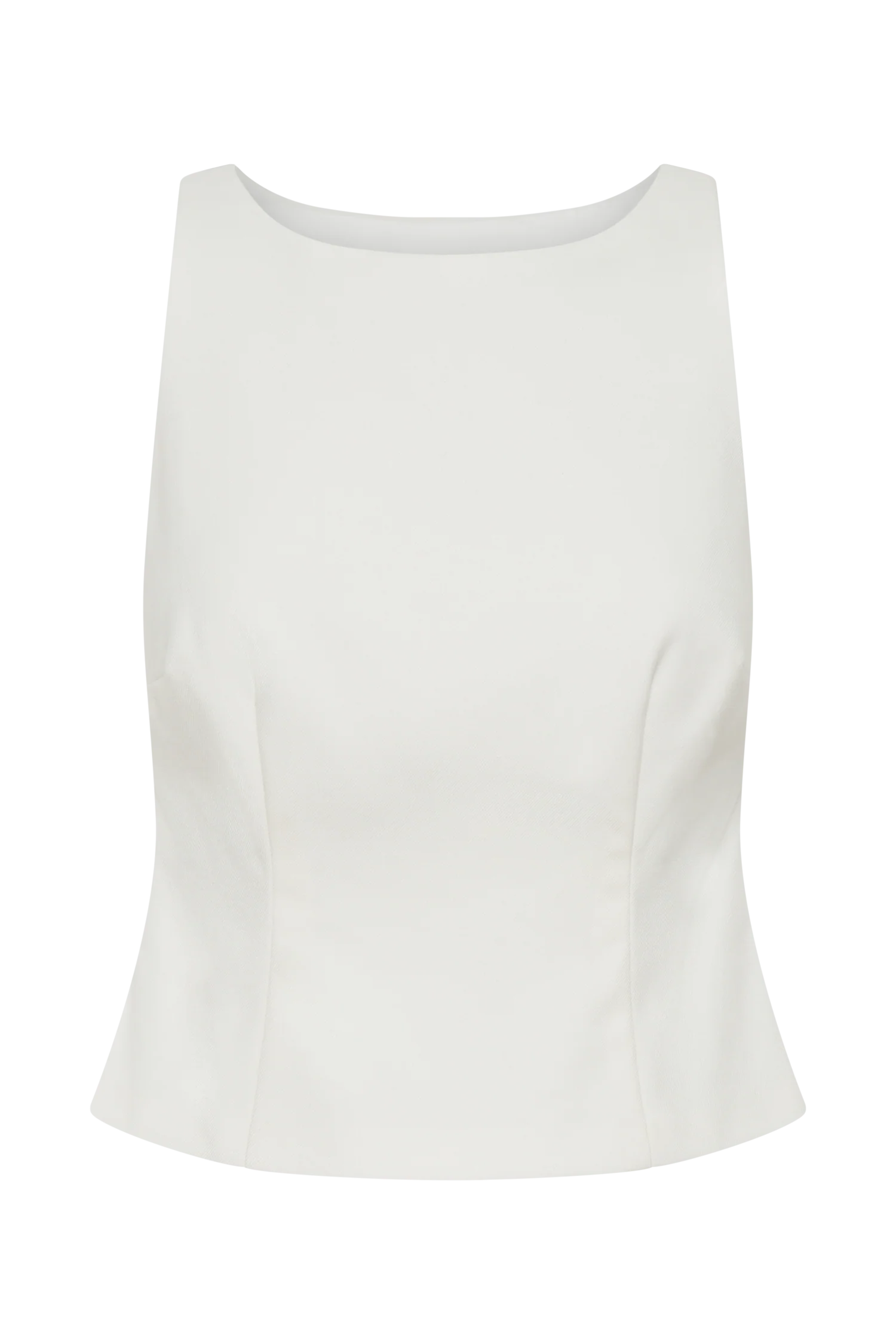 Brigette Boat Neck Longline Top - Ivory