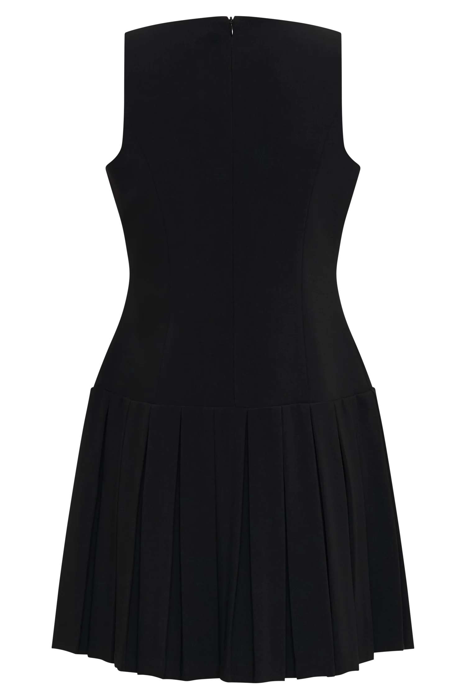Mackenzie Sleeveless Pleated Mini Dress - Black