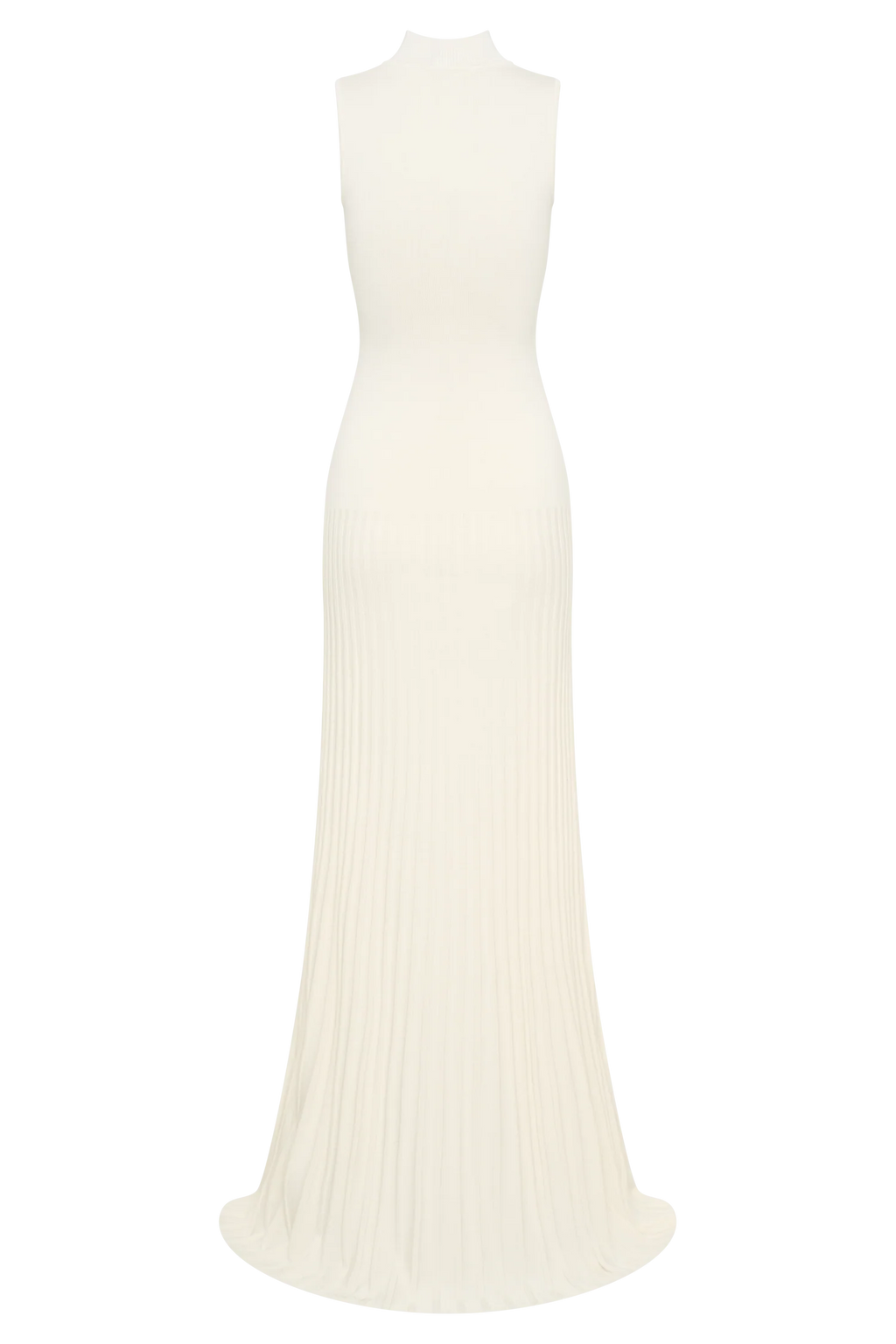 Mavis High Neck Pleated Maxi Dress - Ivory
