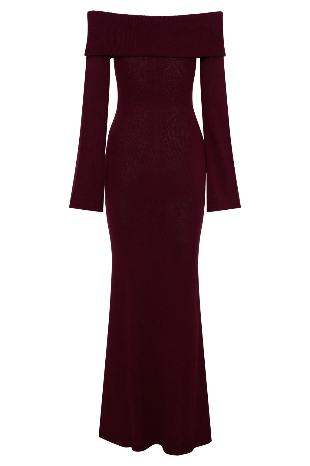 Cameron Off Shoulder Tie Maxi Dress - Merlot
