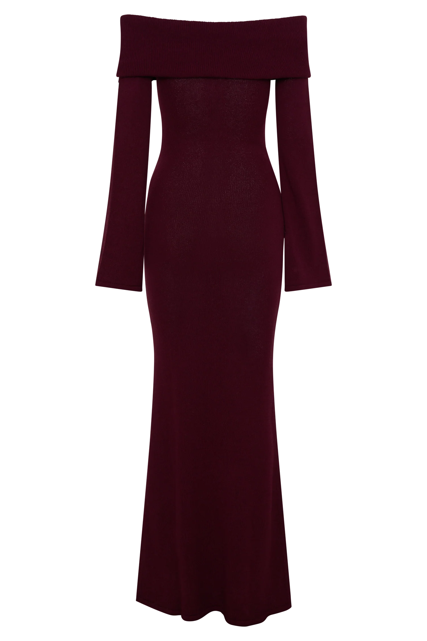 Cameron Off Shoulder Tie Maxi Dress - Merlot